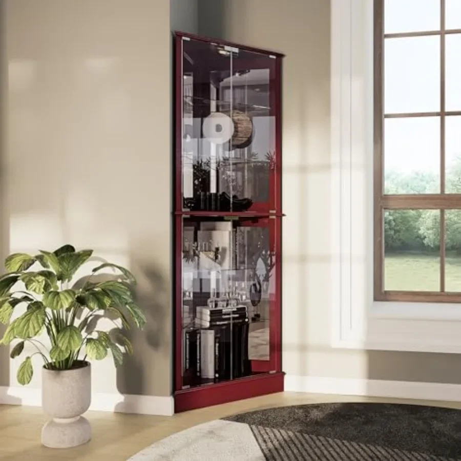 Glass Cabinet Display - Vitrina de esquina con iluminación para