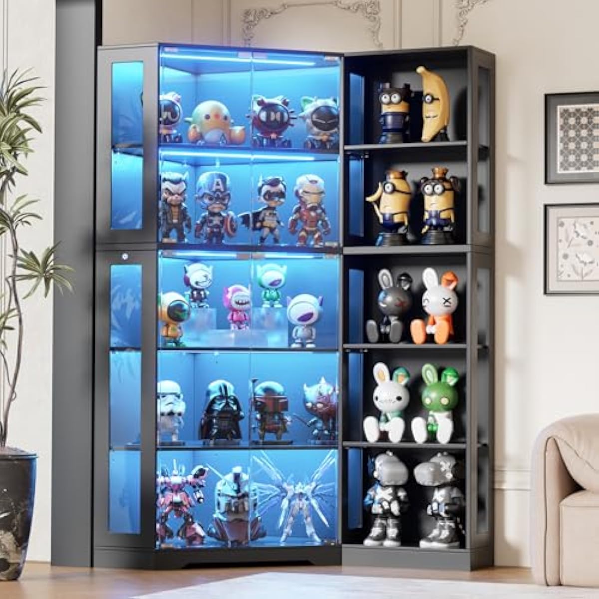 Glass Cabinet Display - Vitrina con Puertas de Vidrio Templado,