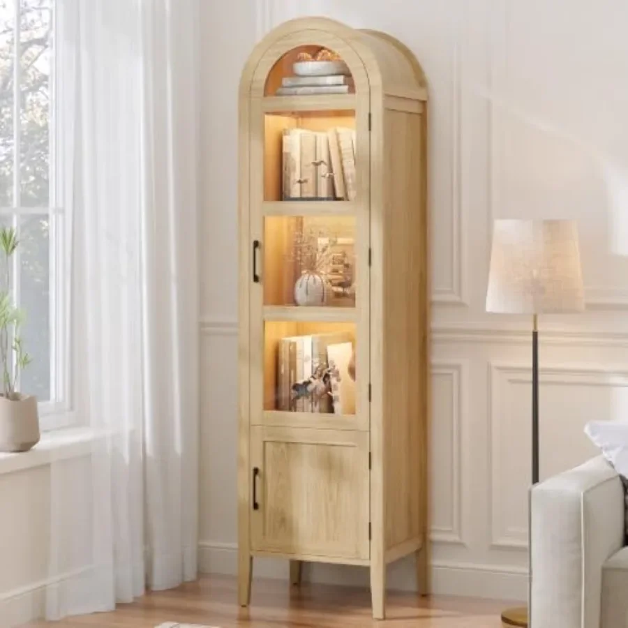 Glass Cabinet Display - Vitrina de diseño arqueado y estrecha