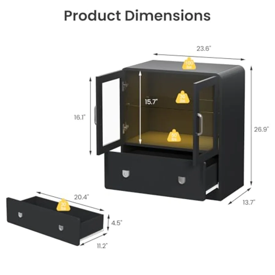 Vitrina para la sala de estar  - Glass Cabinet Display reseña y precio