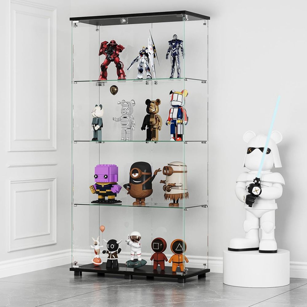 Vitrina de Cristal con 4 Estan - Glass Cabinet Display reseña y precio