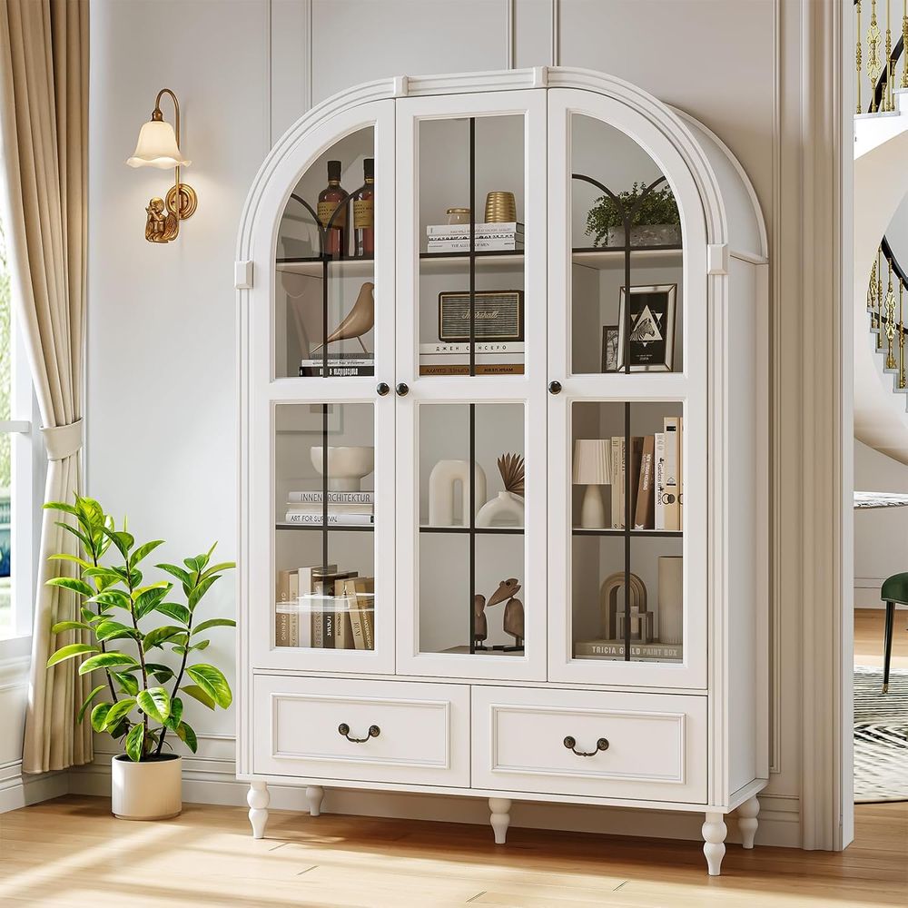 Armario de cocina arqueado de  - Glass Cabinet Display reseña y precio