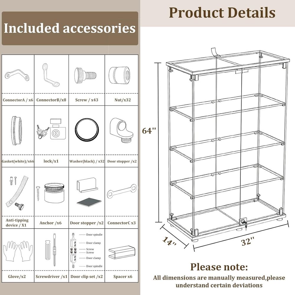 Vitrina de Vidrio Templado, Vi - Glass Cabinet Display reseña y precio