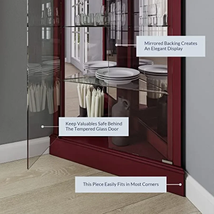 Vitrina de esquina con ilumina - Glass Cabinet Display reseña y precio