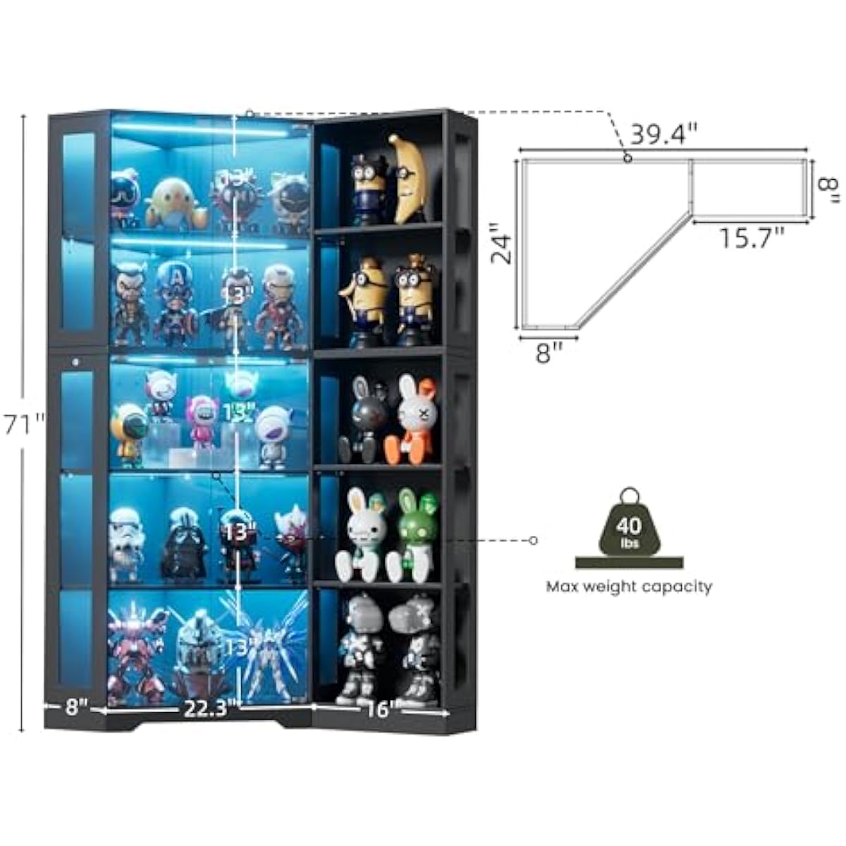 Vitrina con Puertas de Vidrio  - Glass Cabinet Display reseña y precio