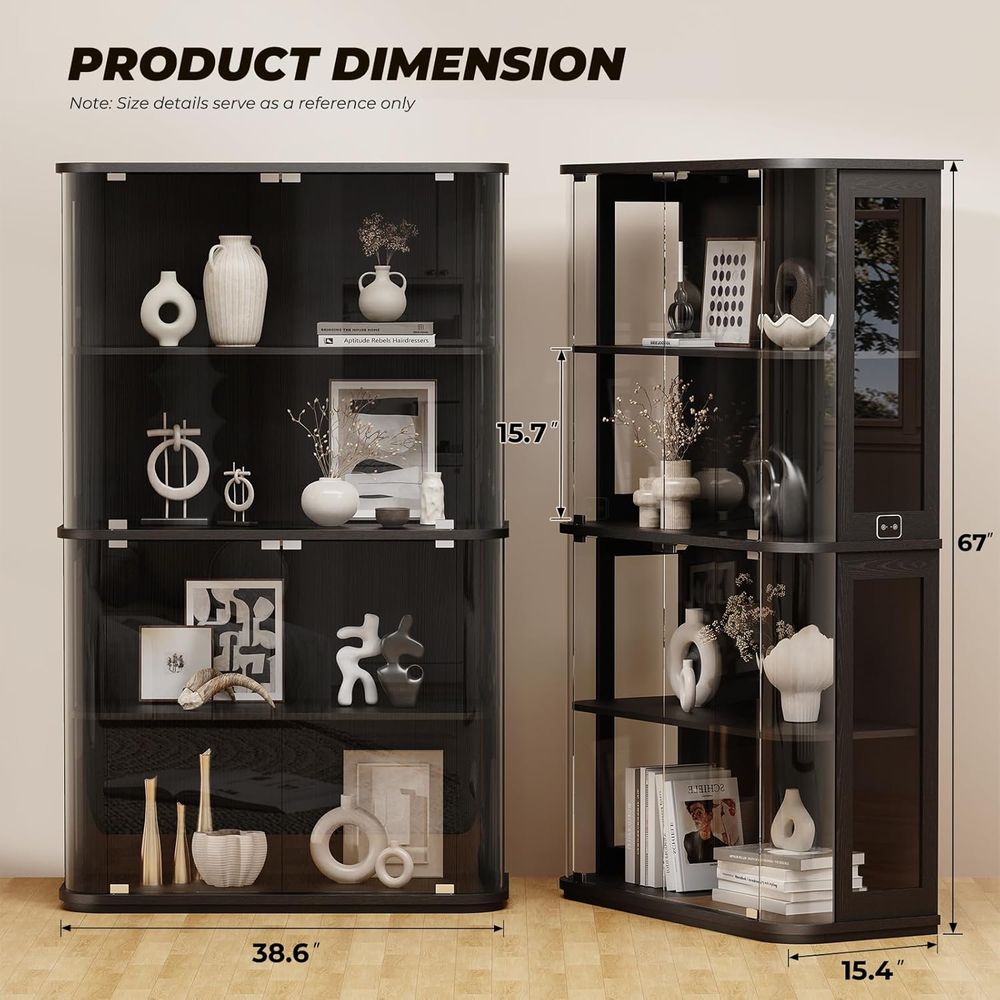 Vitrina Grande Redondeada con  - Glass Cabinet Display reseña y precio