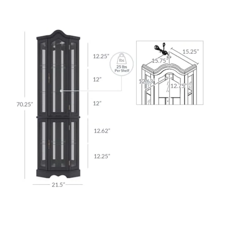 Vitrina de cristal con ilumina - Glass Cabinet Display reseña y precio