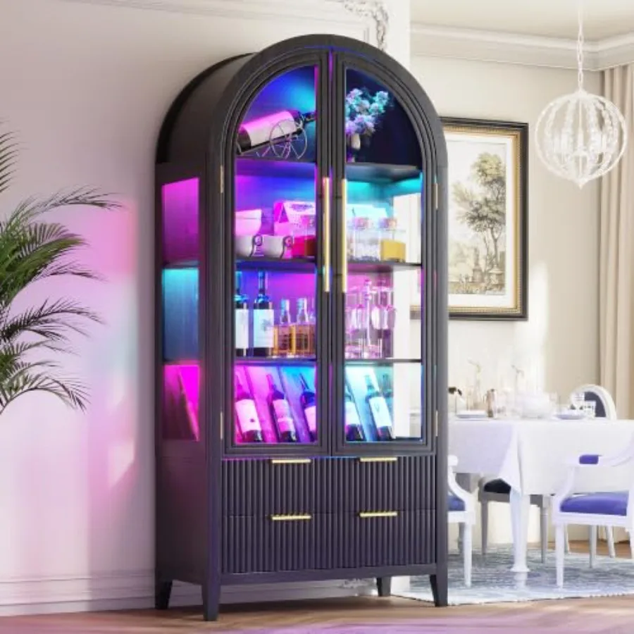 Vitrina arqueada con puertas d - Glass Cabinet Display reseña y precio