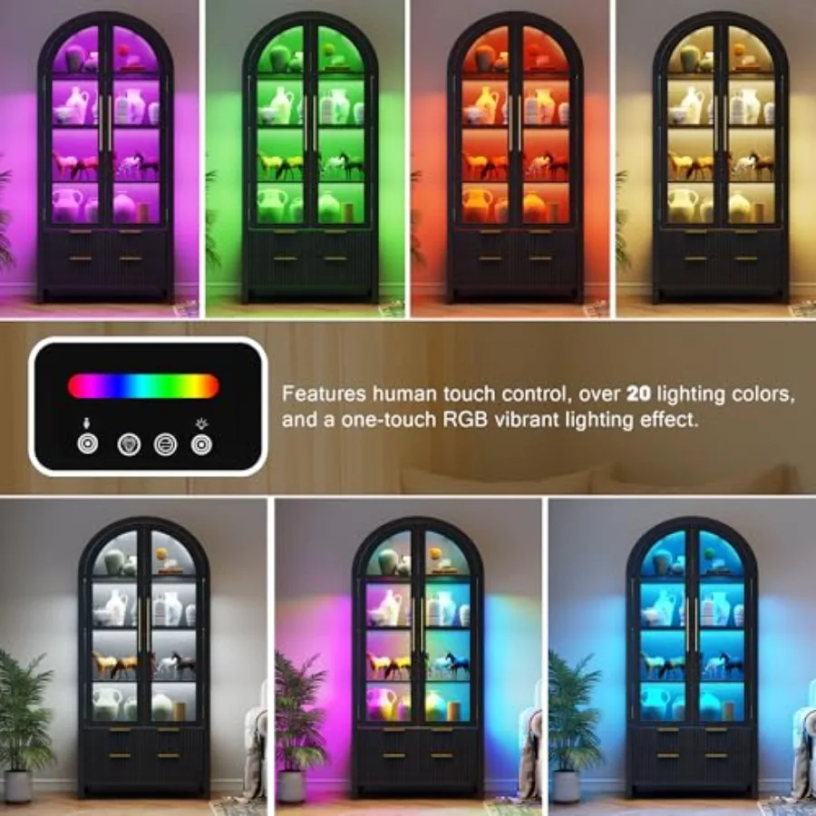 Vitrina arqueada con puertas d - Glass Cabinet Display reseña y precio