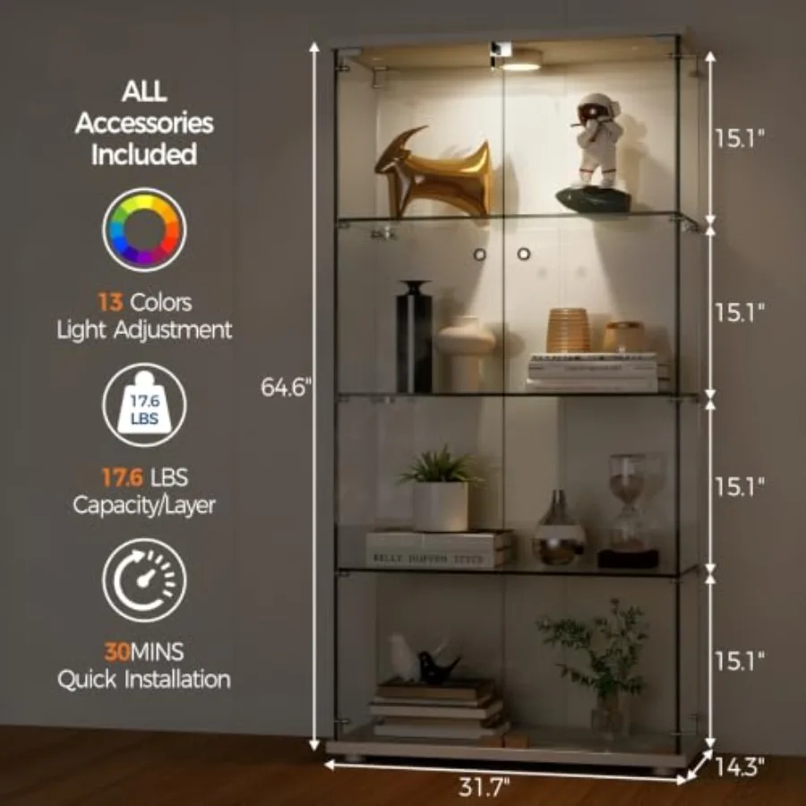 Vitrina de cristal templado pa - Glass Cabinet Display reseña y precio