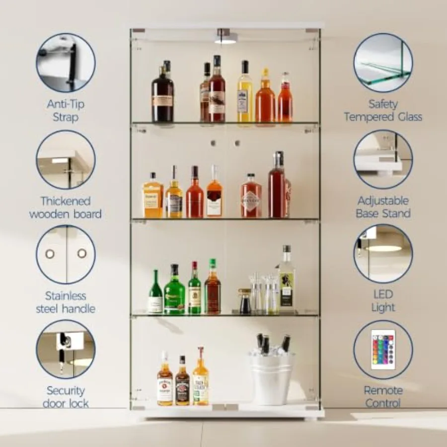 Vitrina de cristal templado pa - Glass Cabinet Display reseña y precio