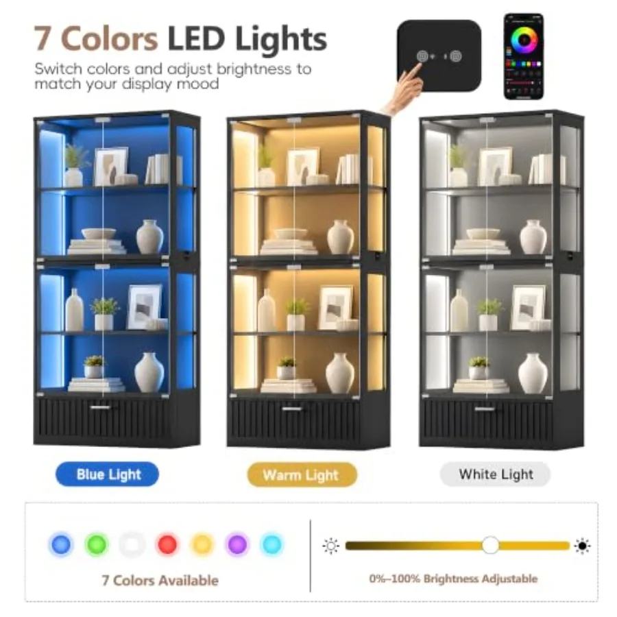 Vitrina con puertas de cristal - Glass Cabinet Display reseña y precio