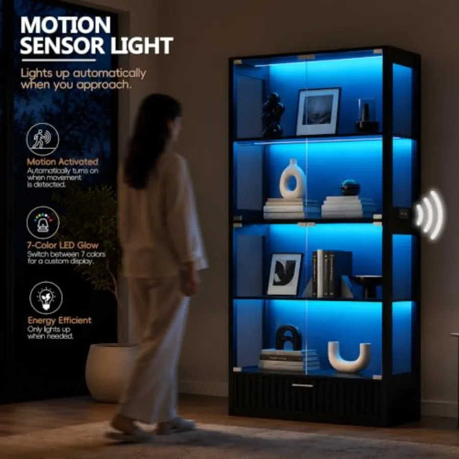 Vitrina con puertas de cristal - Glass Cabinet Display reseña y precio